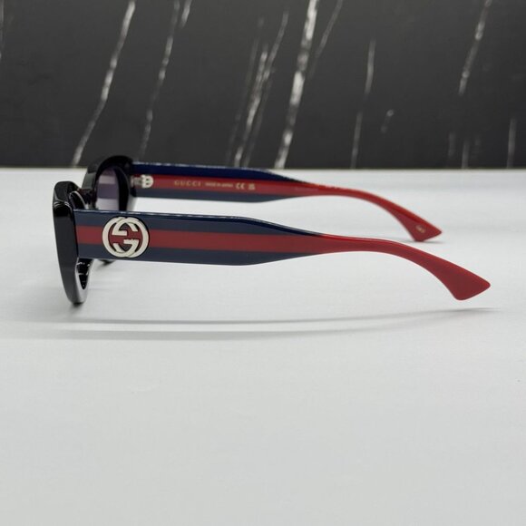 NEW GG1862S 004 GUCCI CAT EYE BLACK/BLUE WOMEN GUCCI SUNGLASSES - Picture 7 of 10